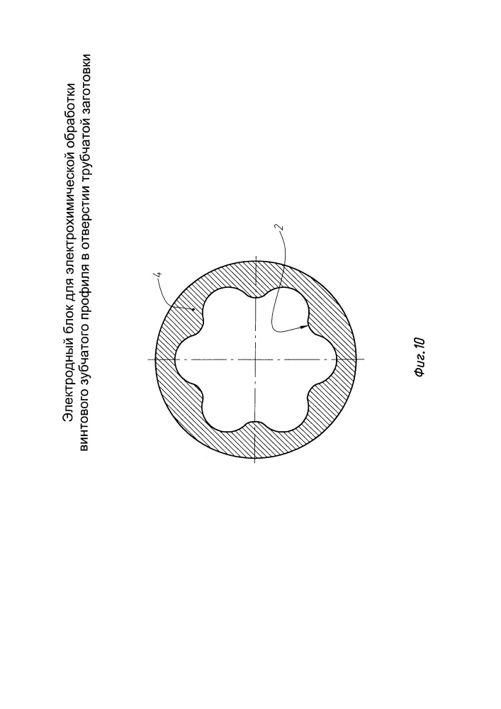 Электродный блок для электрохимической обработки винтового зубчатого профиля в отверстии трубчатой заготовки (патент 2663789)