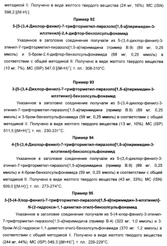 Производные ацетиленил-пиразоло-пиримидина в качестве антагонистов mglur2 (патент 2412943)