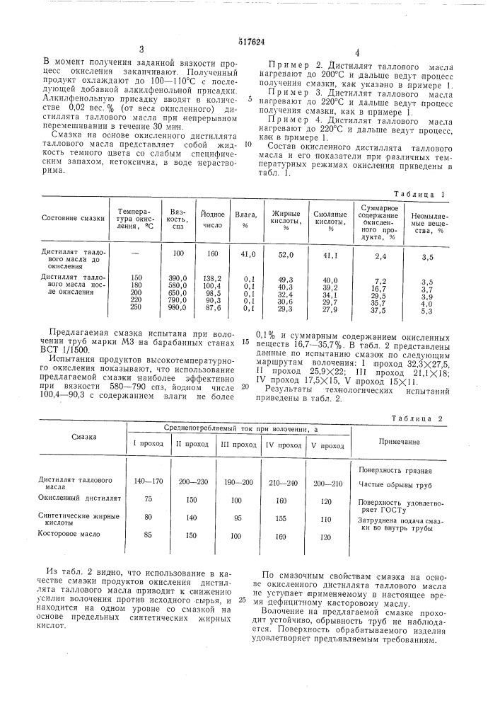 Способ получения смазки для холодной обработки металлов (патент 517624)