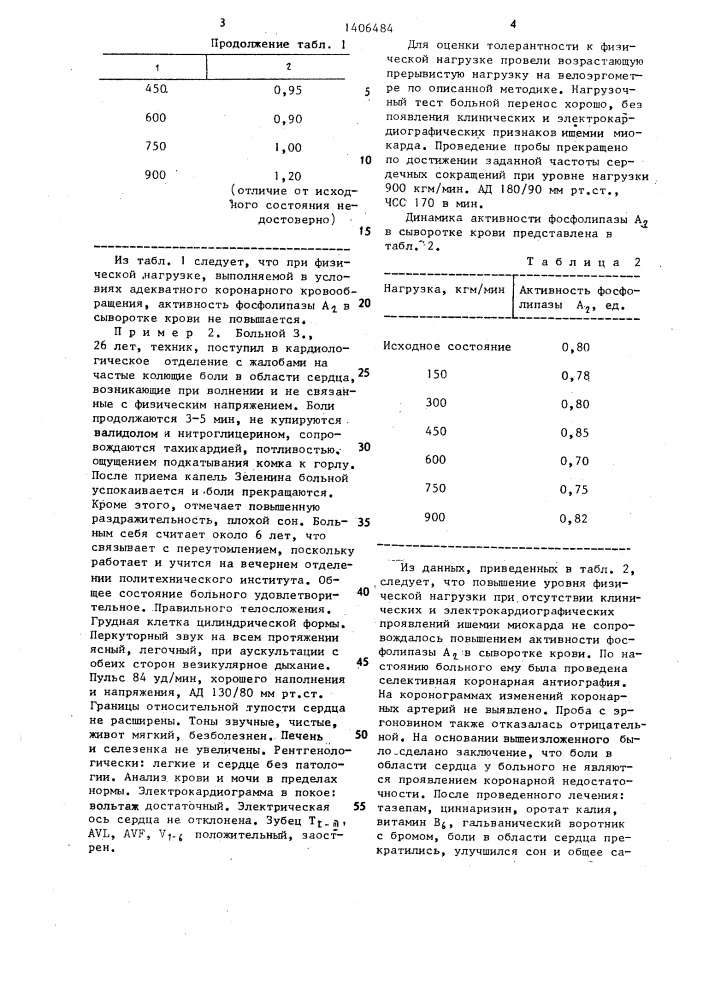 Способ диагностики ишемической болезни сердца (патент 1406484)