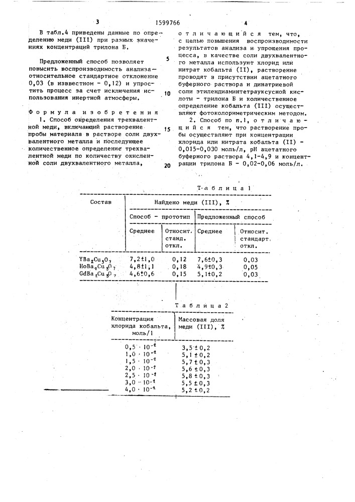 Способ определения трехвалентной меди (патент 1599766)