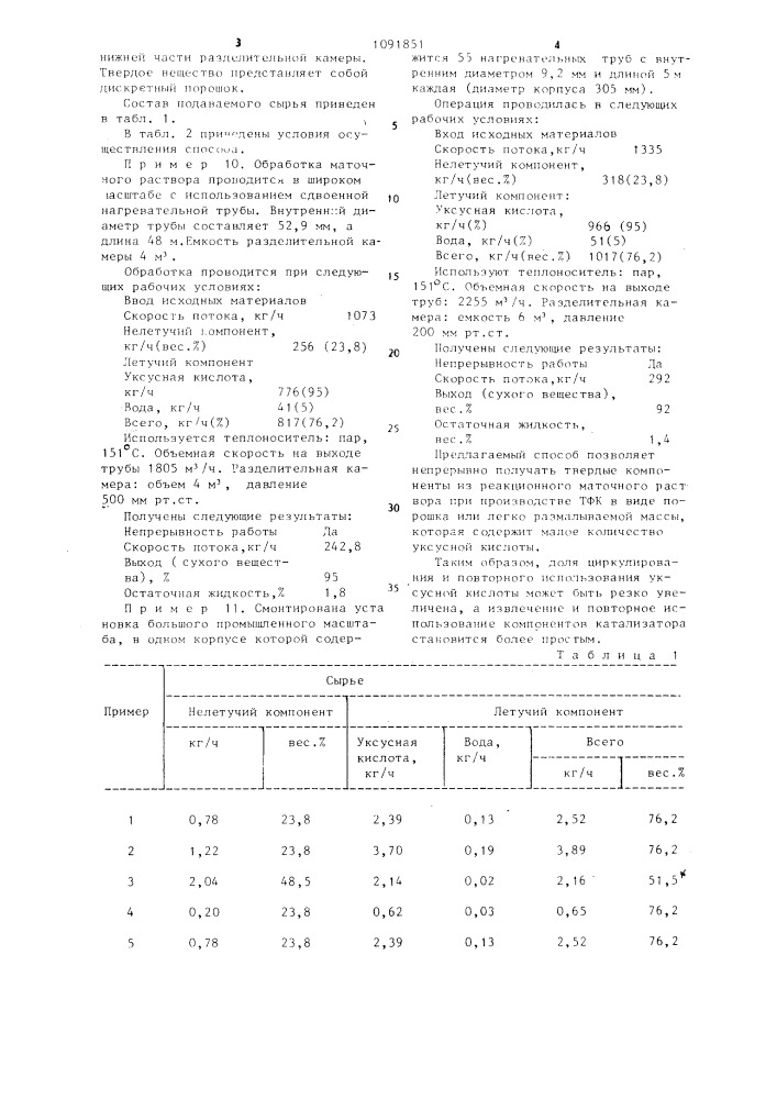 Способ обработки реакционного маточного раствора при производстве терефталевой кислоты (патент 1091851)