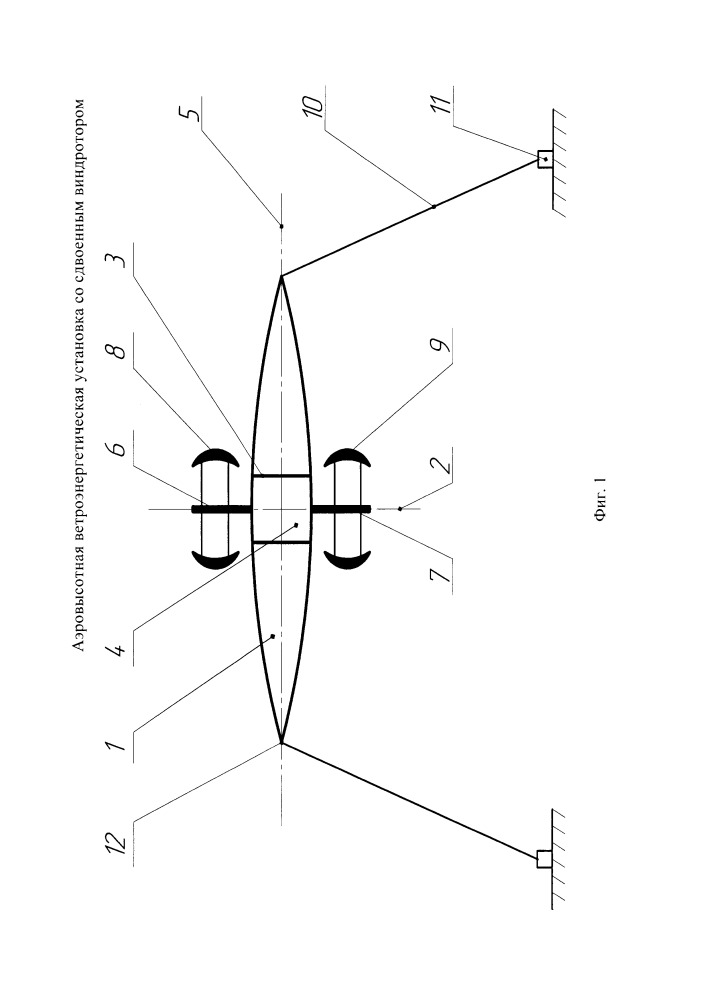 Аэровысотная ветроэнергетическая установка со сдвоенным виндротором (патент 2656521)