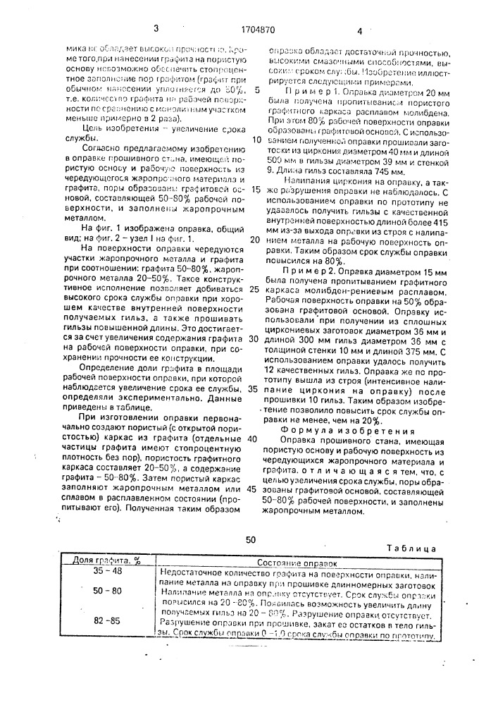 Оправка прошивного стана (патент 1704870)