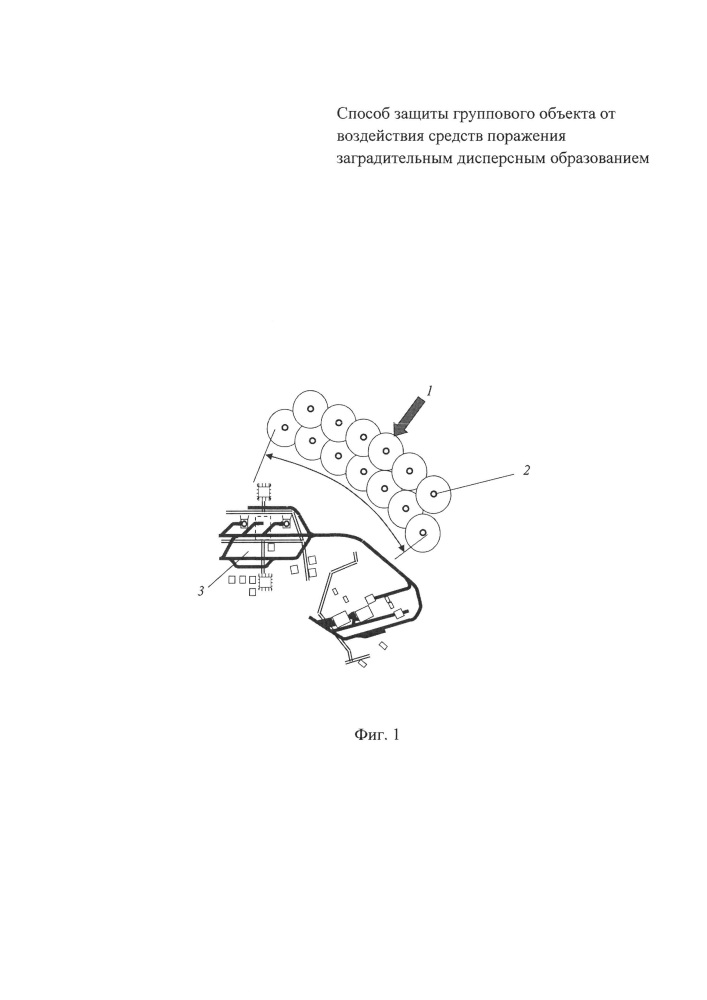 Способ защиты группового объекта от воздействия средств поражения заградительным дисперсным образованием (патент 2656776)