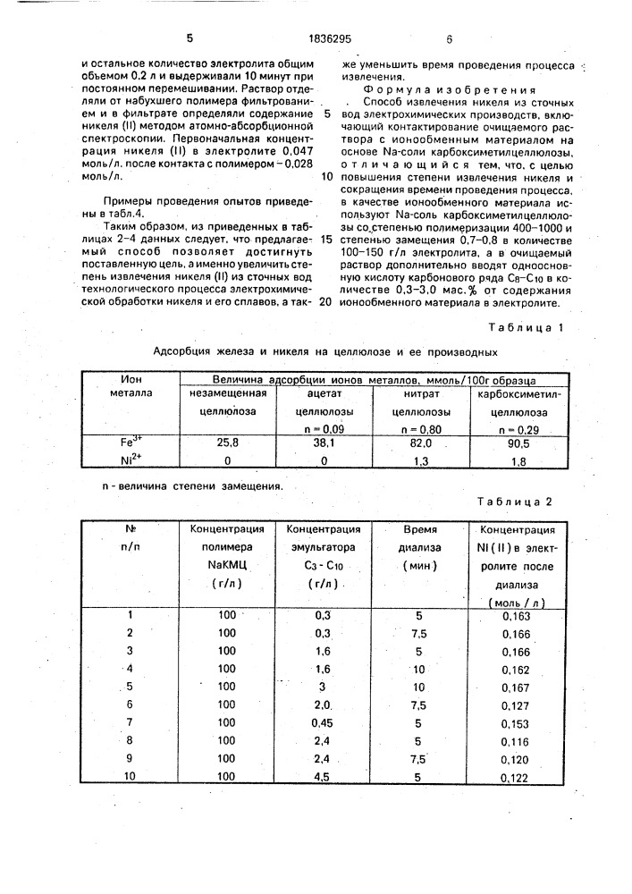Способ извлечения никеля из сточных вод электрохимических производств (патент 1836295)