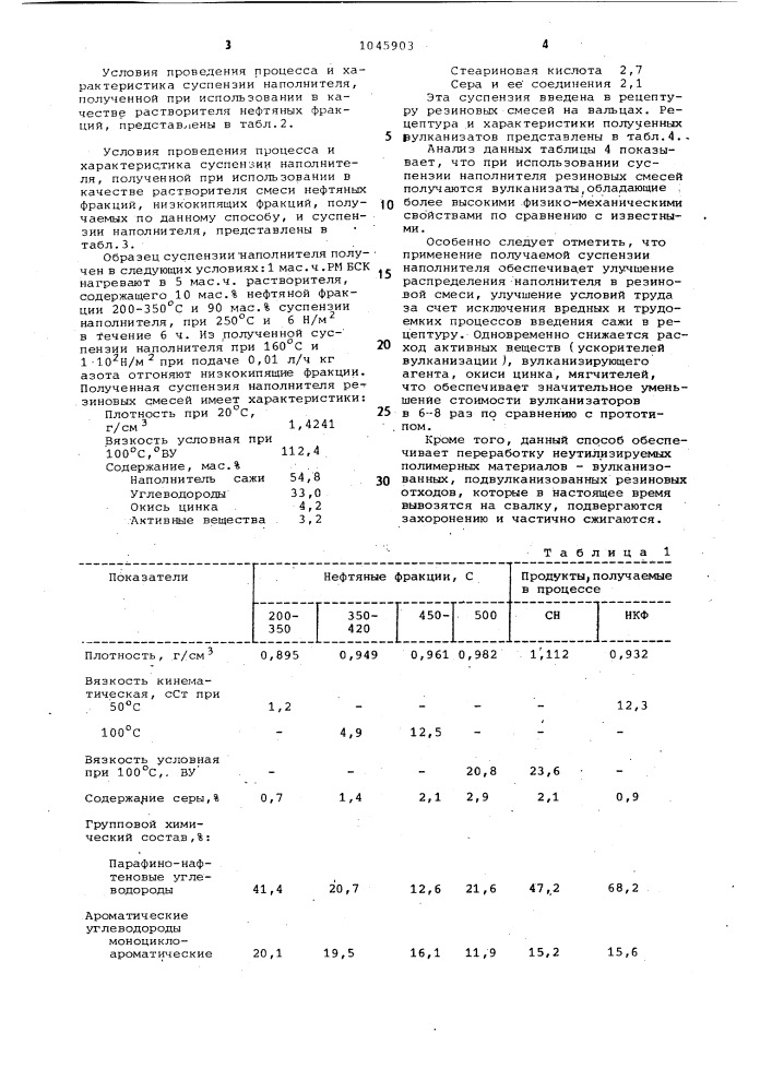 Способ получения суспензии наполнителя для резиновых смесей (патент 1045903)