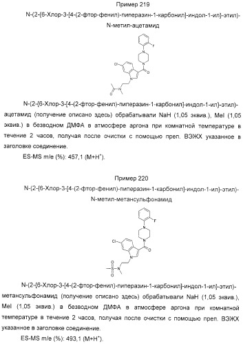 Производные индол-3-ил-карбонил-пиперидина и пиперазина (патент 2422442)