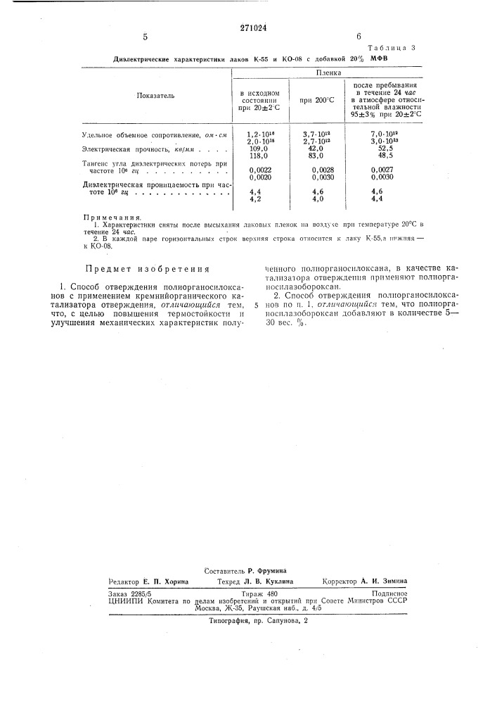 Патент ссср  271024 (патент 271024)
