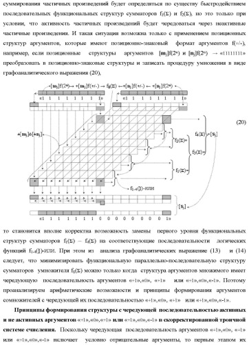 Способ преобразования позиционно-знаковых аргументов &#177;[nj]f(+/-) в структуру аргументов &#177;[nj]f(+/-)min с минимизированным числом активных аргументов и функциональная структура для его реализации (варианты русской логики) (патент 2417432)