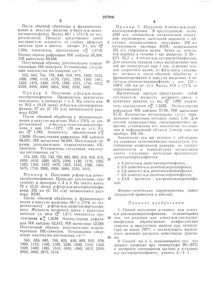 Способ получения р-галоид- или алкил а,а- диалкоксипропиофенонов (патент 287006)