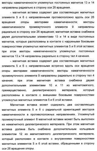 Способ магнитной разгрузки тел качения от действия центробежных сил в опорах вращения и опора вращения для его осуществления (варианты) (патент 2348839)