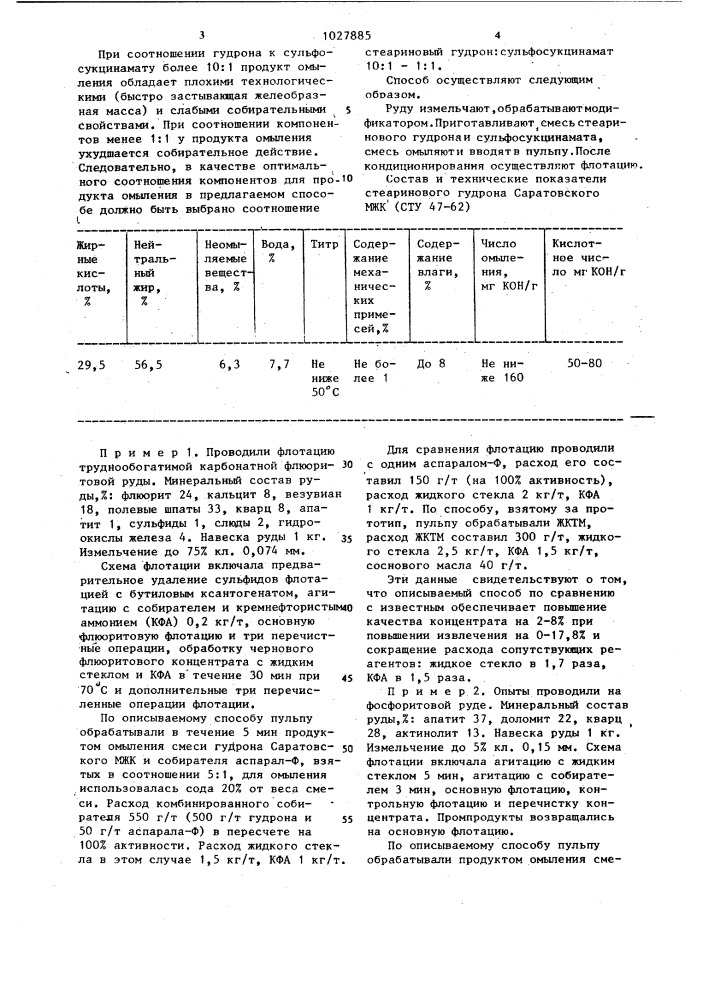 Способ флотации несульфидных руд (патент 1027885)