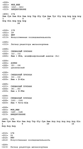 Лиганды рецепторов меланокортинов (патент 2401841)