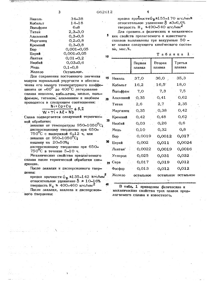 Дисперсионно-твердеющий сплав на основе железа (патент 662612)