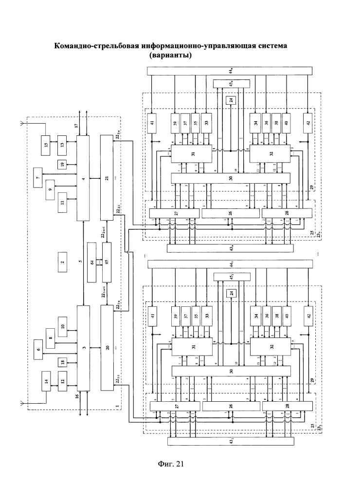Командно-стрельбовая информационно-управляющая система (варианты) (патент 2622848)