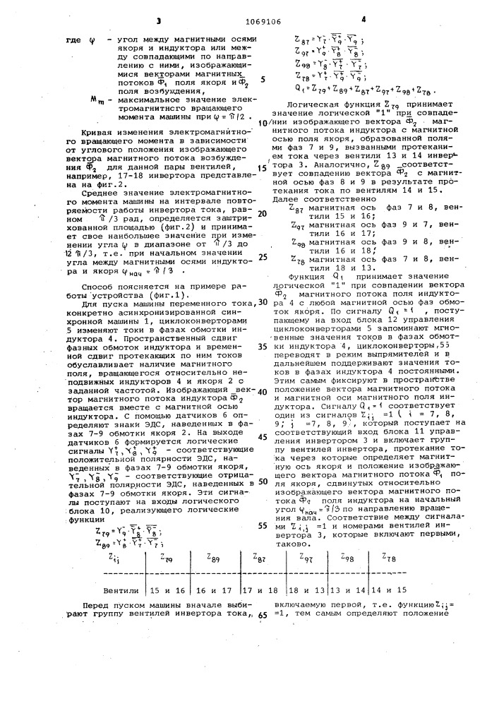 Способ пуска машины переменного тока (патент 1069106)