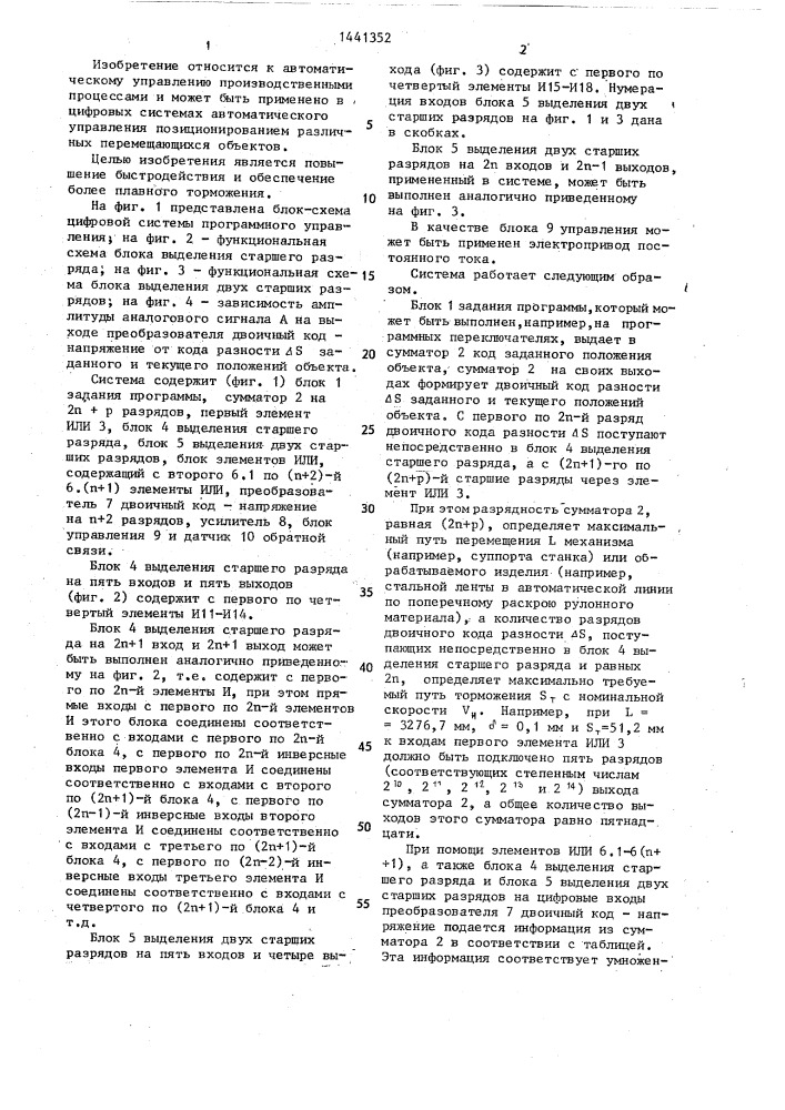 Цифровая система для программного управления (патент 1441352)