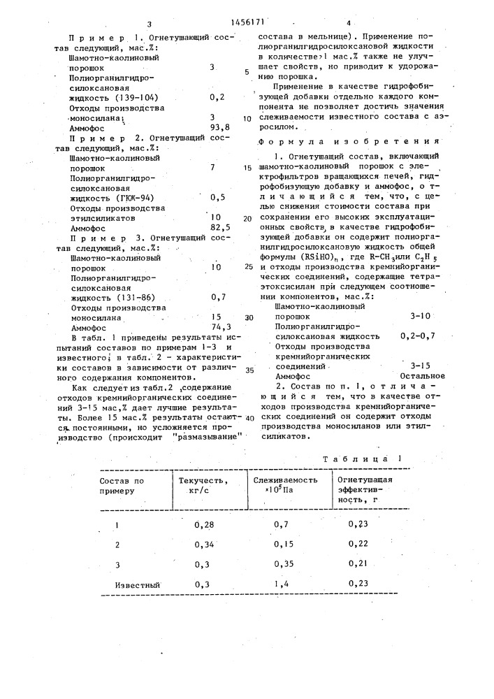 Огнетушащий состав (патент 1456171)