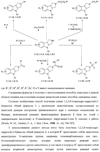 Замещенные пирроло[4,3-b]индолы, комбинаторная и фокусированная библиотеки, фармацевтическая композиция, способы их получения и применения (патент 2320662)