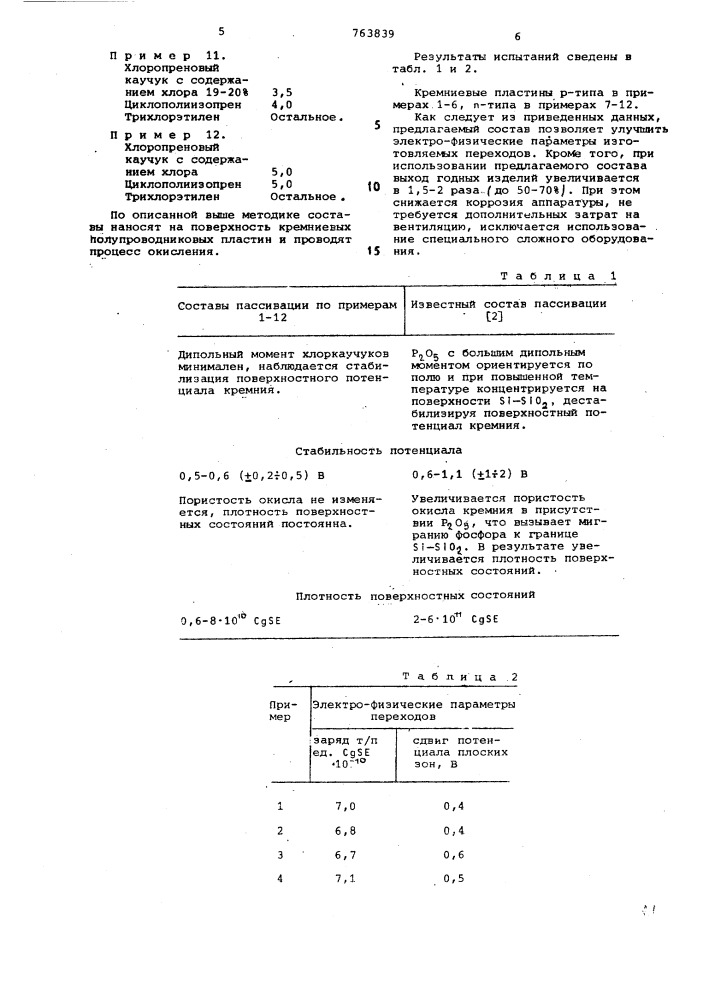 Состав для пассивации поверхности полупроводниковых пластин (патент 763839)