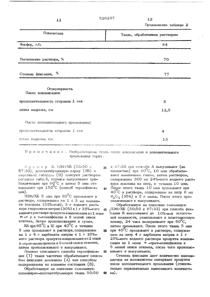 Способ огнезащитной отделки волокнистых материалов (патент 526297)