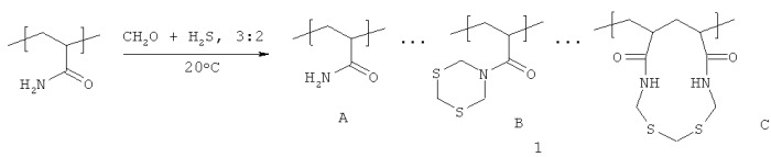 Способ получения серосодержащих производных полиакриламида (патент 2465287)