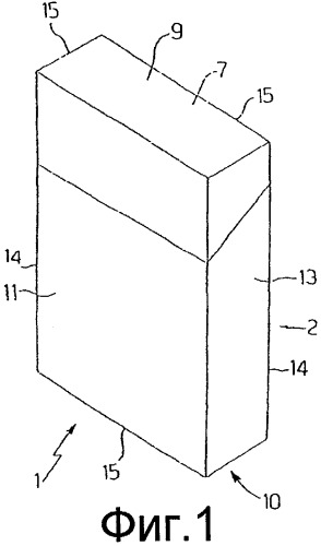 Упаковка для табачных изделий, содержащая внутреннюю упаковку с защитным отворотом, прикрепленным к шарнирной крышке (патент 2455214)