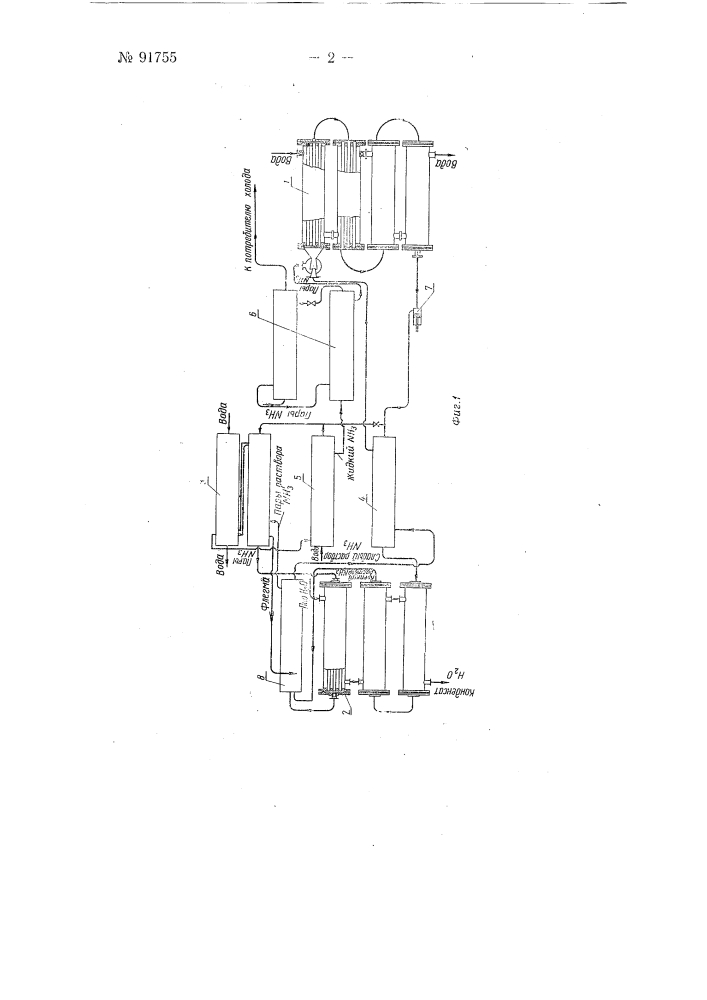 Аммиачная абсорбционная холодильная установка (патент 91755)