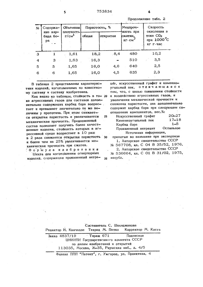 Шихта для изготовления огнеупорных изделий (патент 753834)