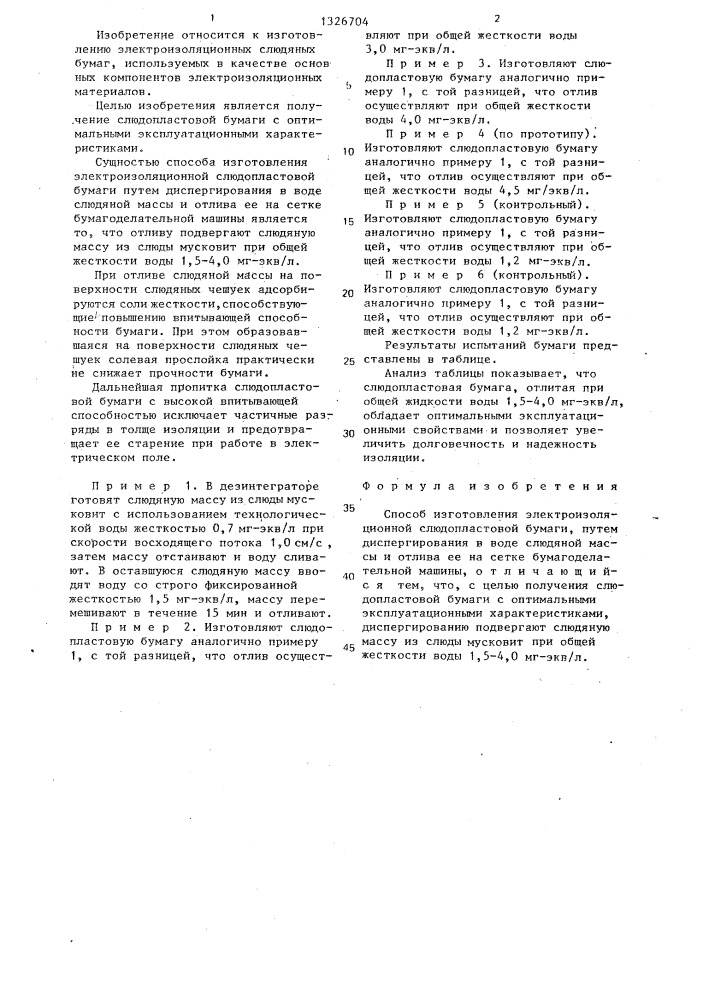 Способ изготовления электроизоляционной слюдопластовой бумаги (патент 1326704)