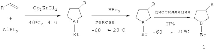 Способ получения 1-бром-3-алкилбороланов (патент 2507208)