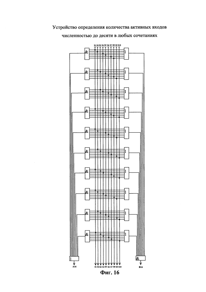 Устройство определения количества активных входов в любых сочетаниях из десяти возможных (патент 2604347)