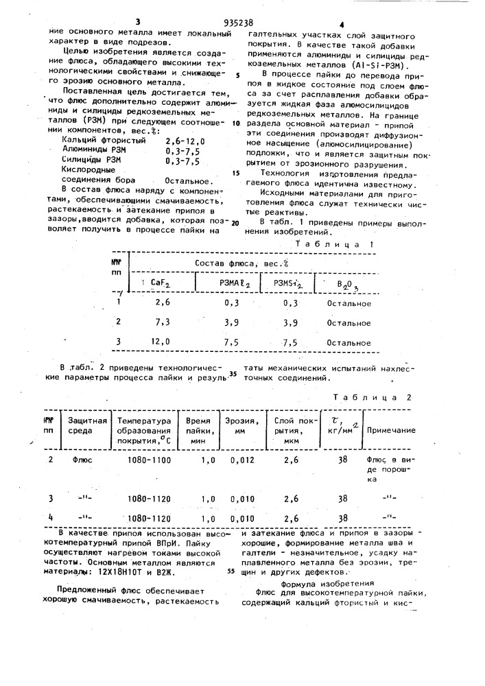 Флюс для высокотемпературной пайки (патент 935238)