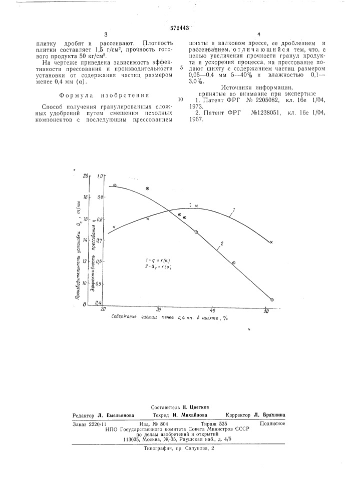Способ получения гранулированных сложных удобрений (патент 572443)