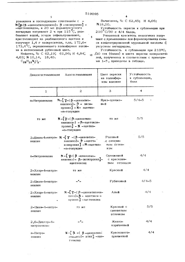 Способ получения дисперсных моноазокрасителей (патент 519095)