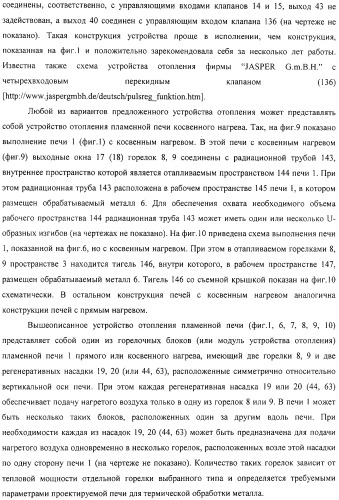 Способ тепловой обработки металла в пламенной печи прямого или косвенного нагрева (варианты), способ сжигания смеси жидкого или газообразного топлива и нагретого воздуха в пламенной печи прямого или косвенного нагрева, устройство отопления (варианты) и регенеративная насадка (варианты) для осуществления способов (патент 2324745)