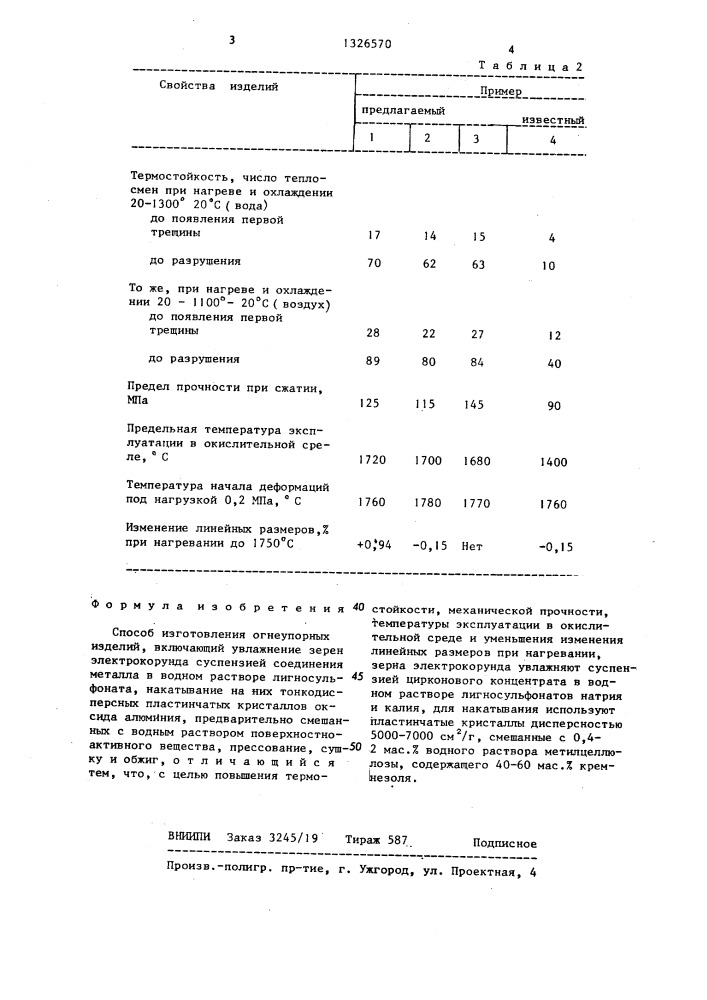 Способ изготовления огнеупорных изделий (патент 1326570)