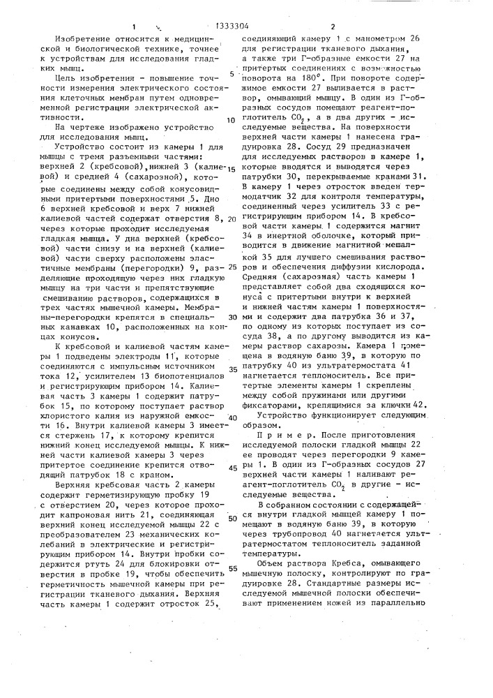 Устройство для исследования мышц (патент 1333304)