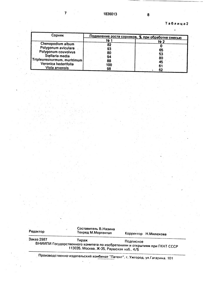 Гербицидная композиция (патент 1836013)