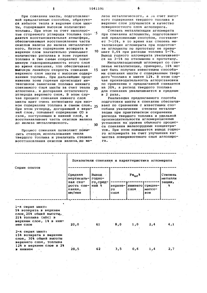 Способ подготовки шихты к спеканию (патент 1041591)