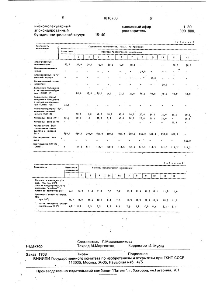 Клеевая композиция (патент 1816783)