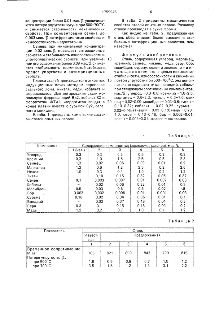 Сталь (патент 1759945)