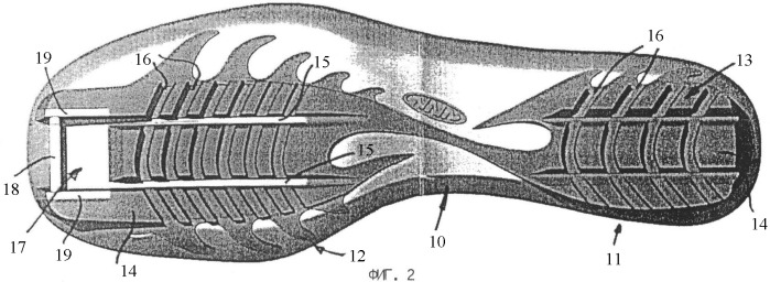 Подошва спортивного ботинка, прежде всего ботинка для беговых лыж или ботинка для катания стилем телемарк (патент 2357627)