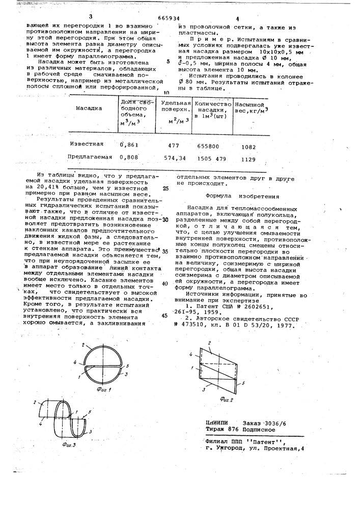 Насадка для тепломассообменных аппаратов (патент 665934)