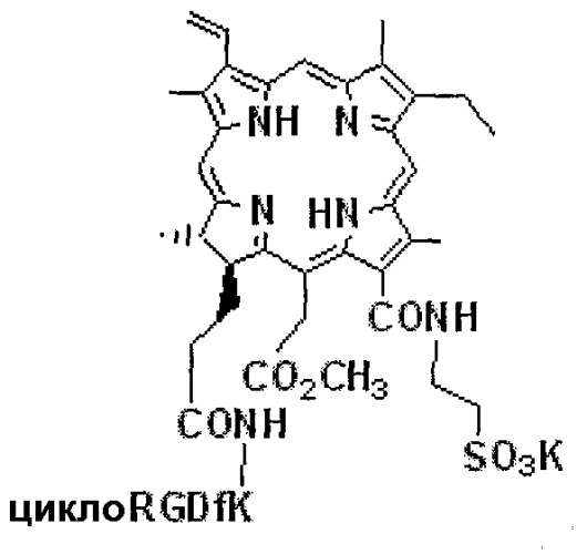 Конъюгаты rgd-пептидов и фотосенсибилизаторов порфирина или (бактерио)хлорофилла и их применение (патент 2450018)