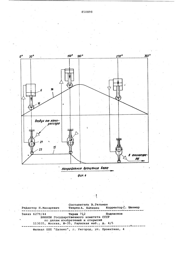 Аксиально-поршневая пневмогидрома-шина (патент 850898)