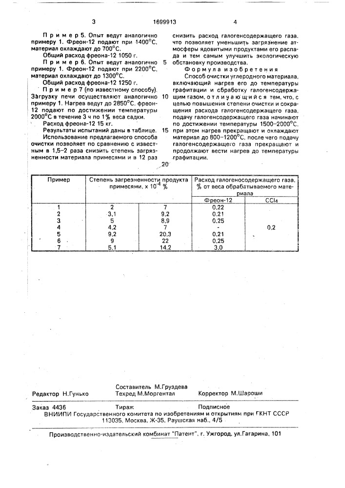 Способ очистки углеродного материала (патент 1699913)