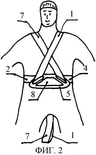Спасательный пояс и способ его крепления на спасаемом человеке (патент 2392021)