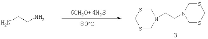 Способ селективного получения n-[3-(1,3,5-дитиазинан-5-ил)пропил]-n-[4-(1,3,5-дитиазинан-5-ил)бутил]амина и n1,n4-бис-[3-(1,3,5-дитиазинан-5-ил)пропил]-1,4-бутандиамина (патент 2409574)